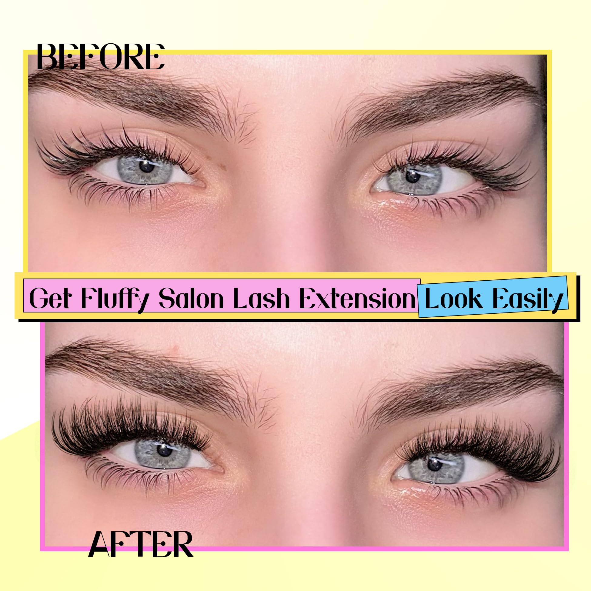 ALICE Lash Extensions Thick 3D Clusters 10-16mm length range for versatile looks