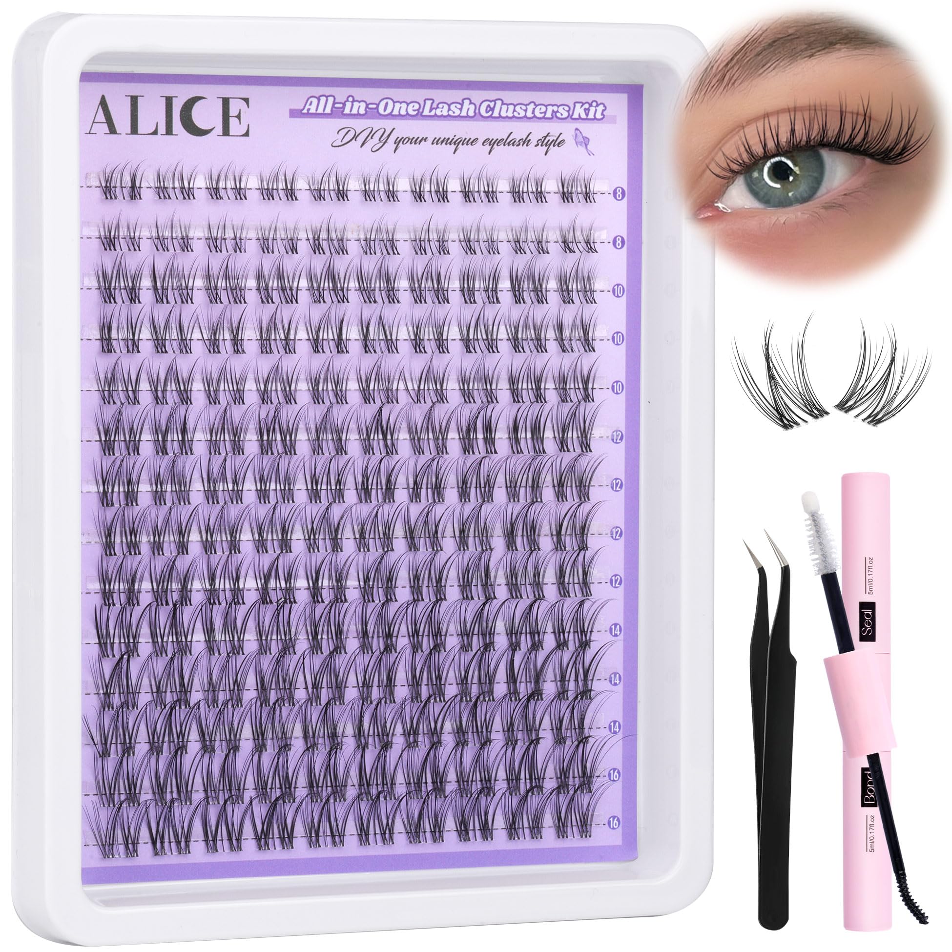 ALICE 8-16mm lash-length range for customizable looks