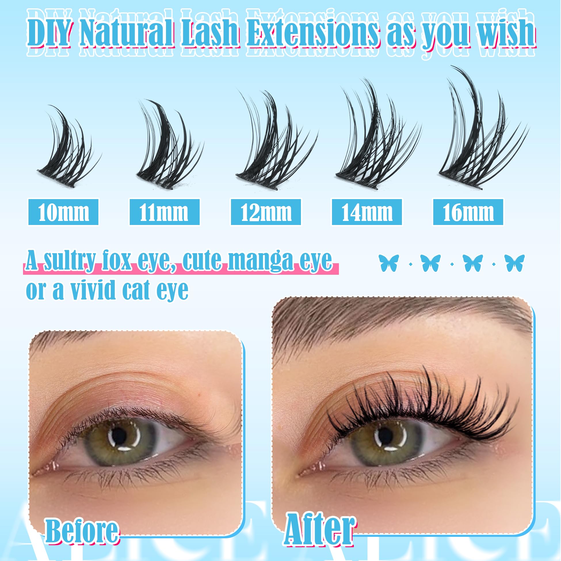 ALICE lash clusters offer secure long-lasting hold without constant reapplication.