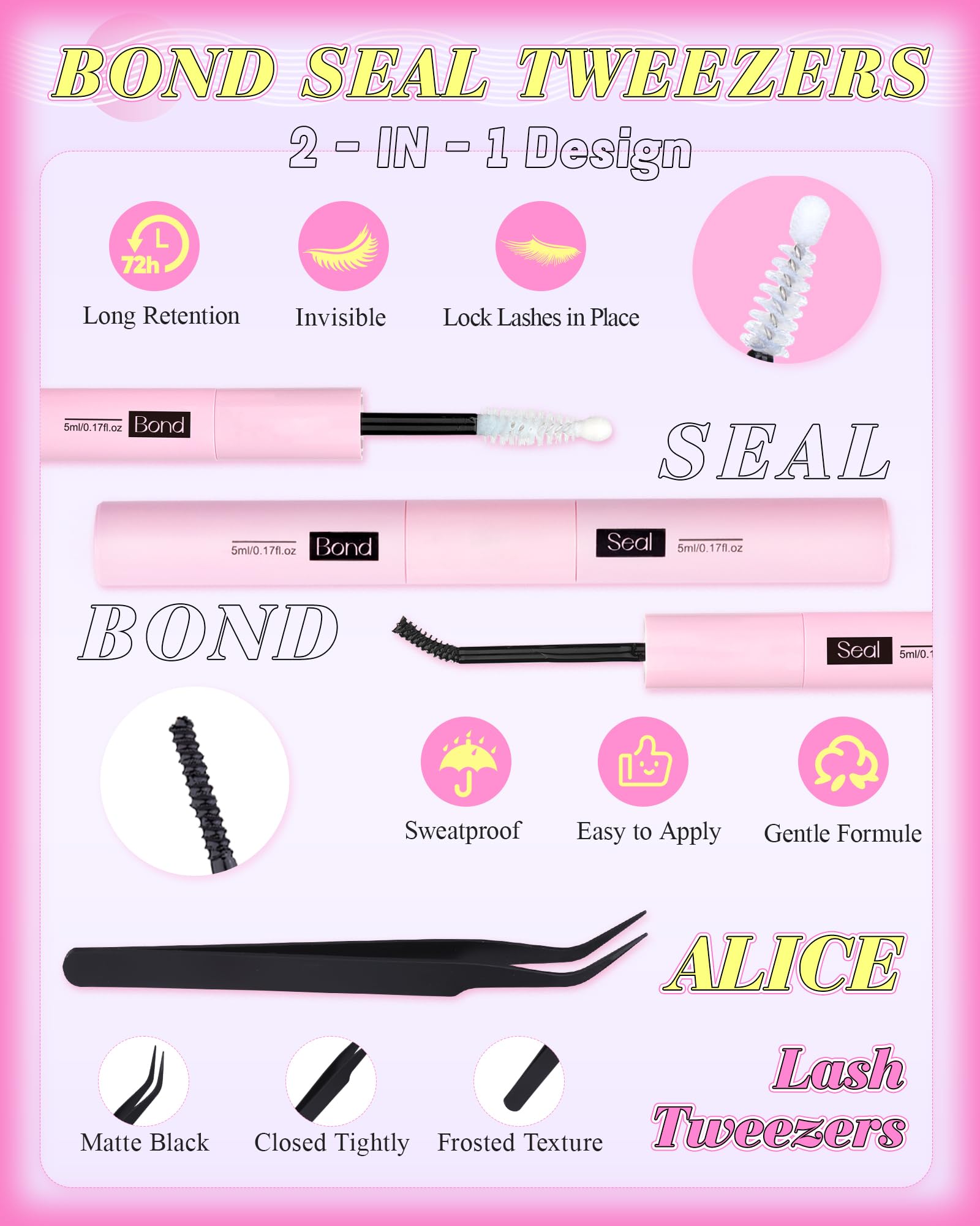 ALICE Manga Lash Clusters Kit invisible band blends naturally for a barely-there enhancement.