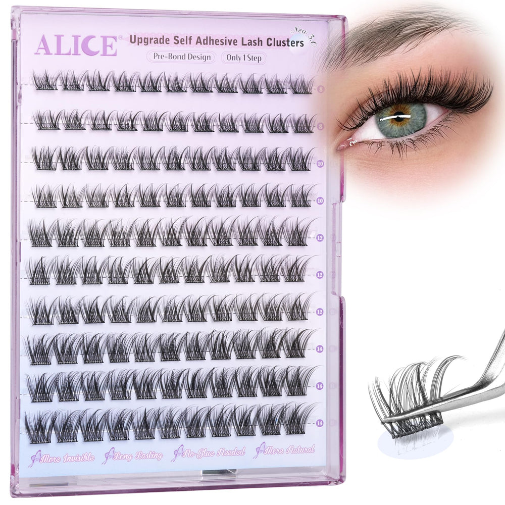 ALICE reusable press-on lashes with included tweezers for precise placement