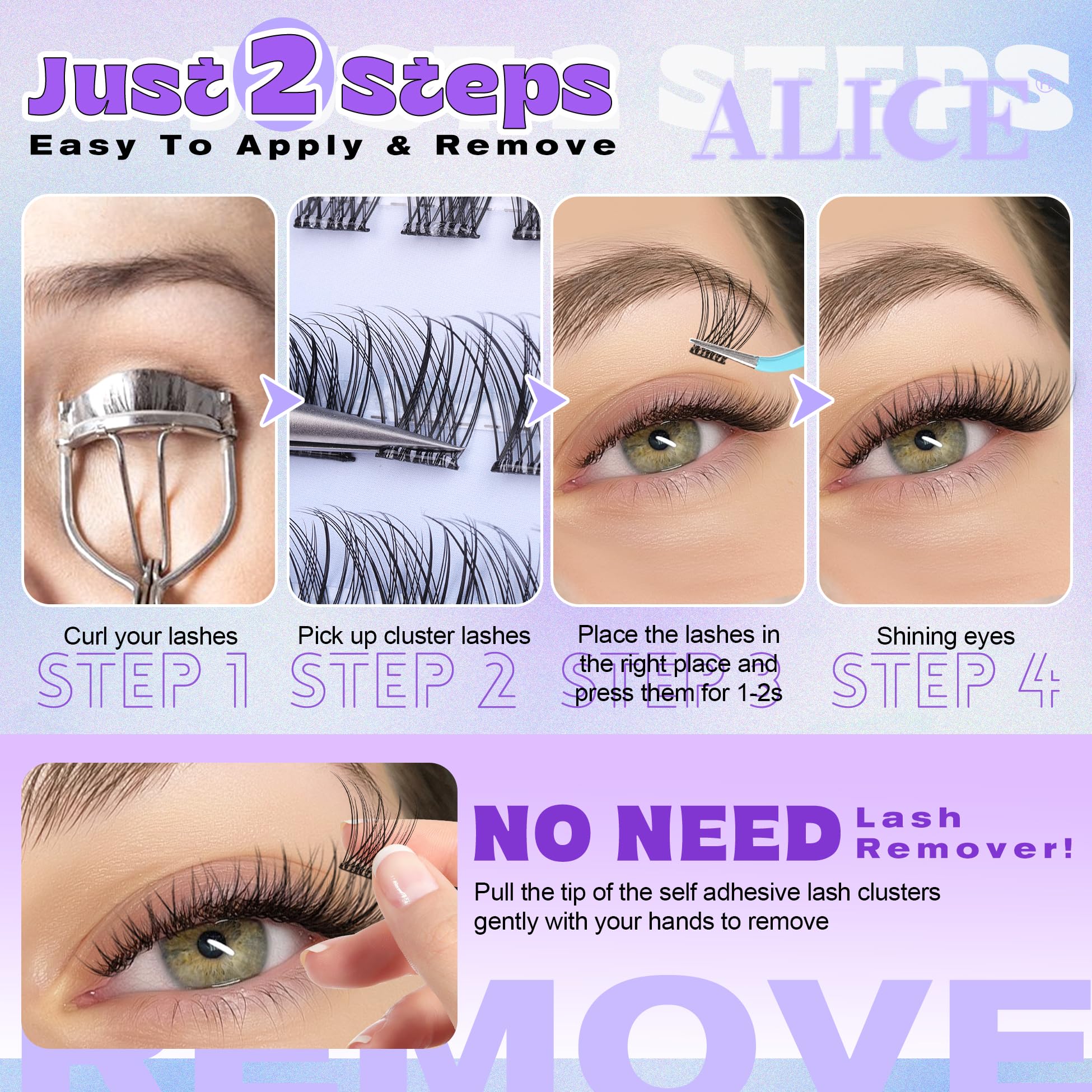 ALICE care-friendly lashes easy to clean after wear.