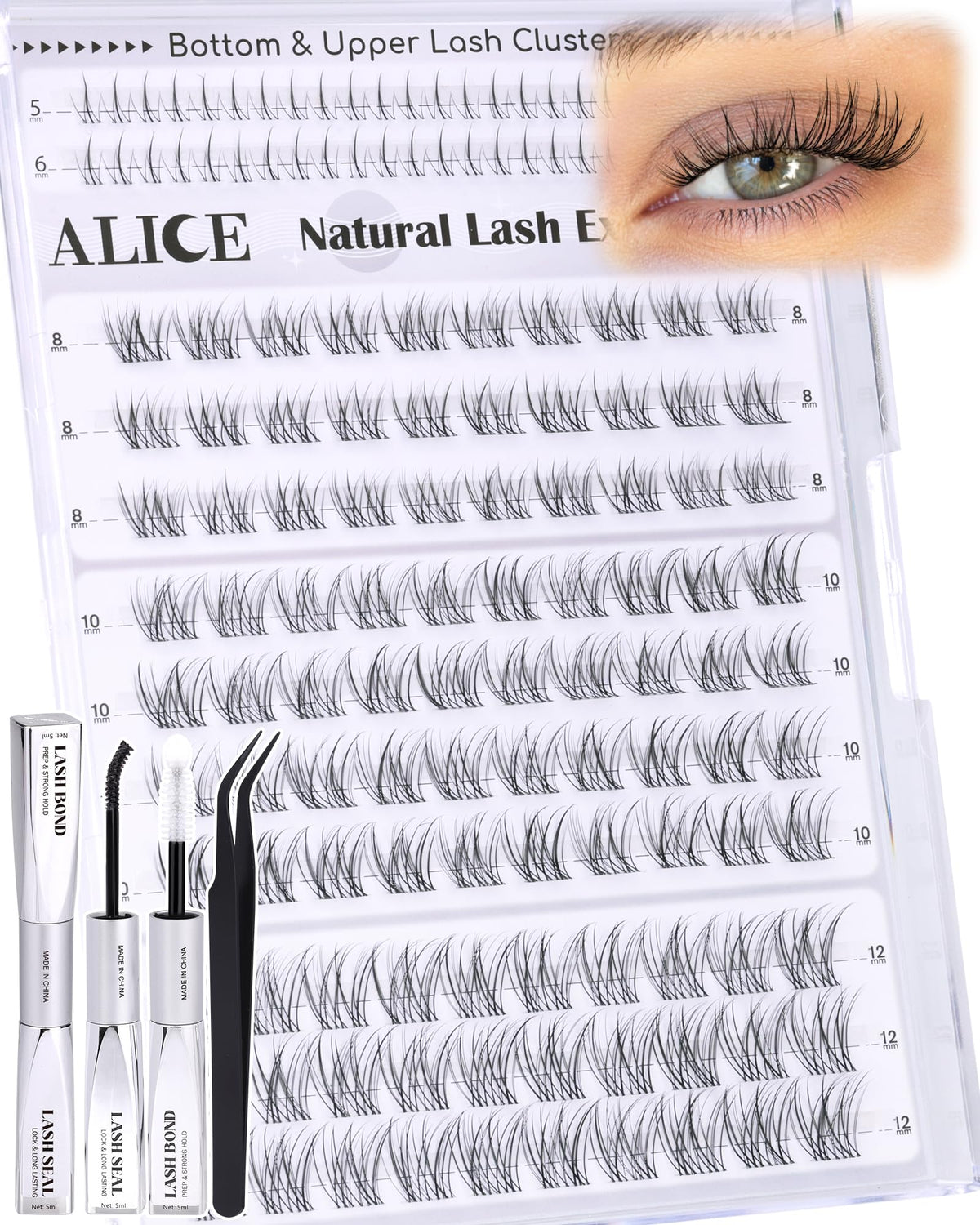 ALICE short lash clusters kit 8mm-12mm for precise DIY styling
