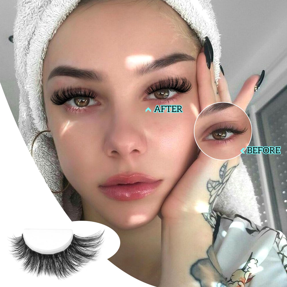 ALICE soft vegan silk lashes offer comfortable wear and kink-free appearance.