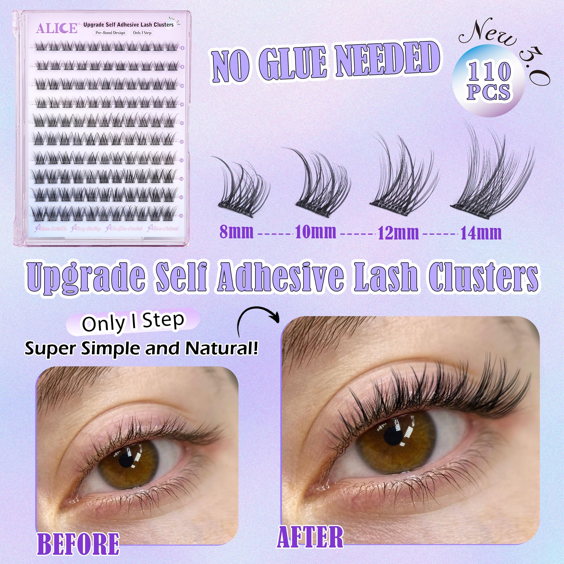 ALICE wispy press-on lashes 8-14mm for effortless day-to-night transitions