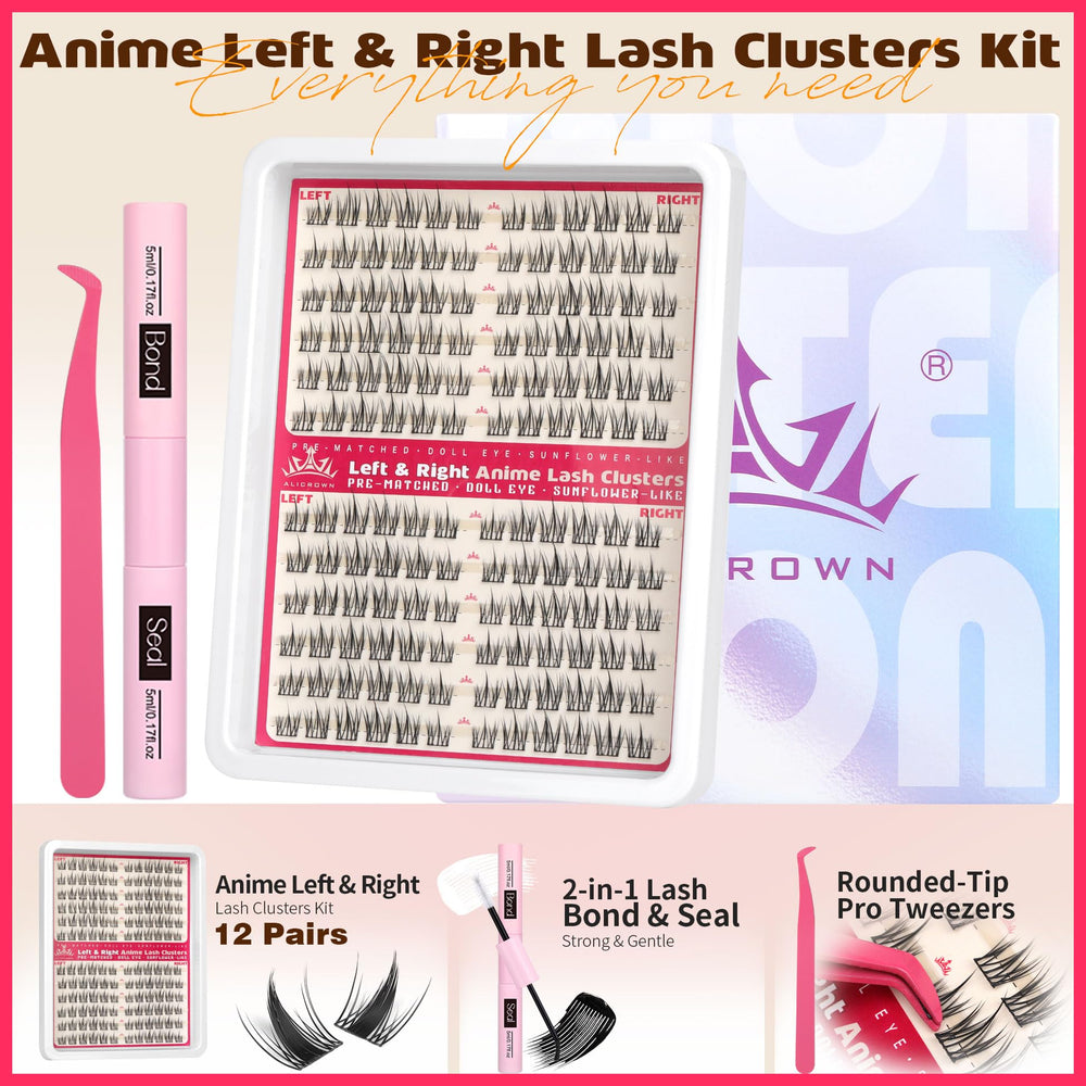 ALICROWN HAIR fairy cluster lashes create delicate anime charm.