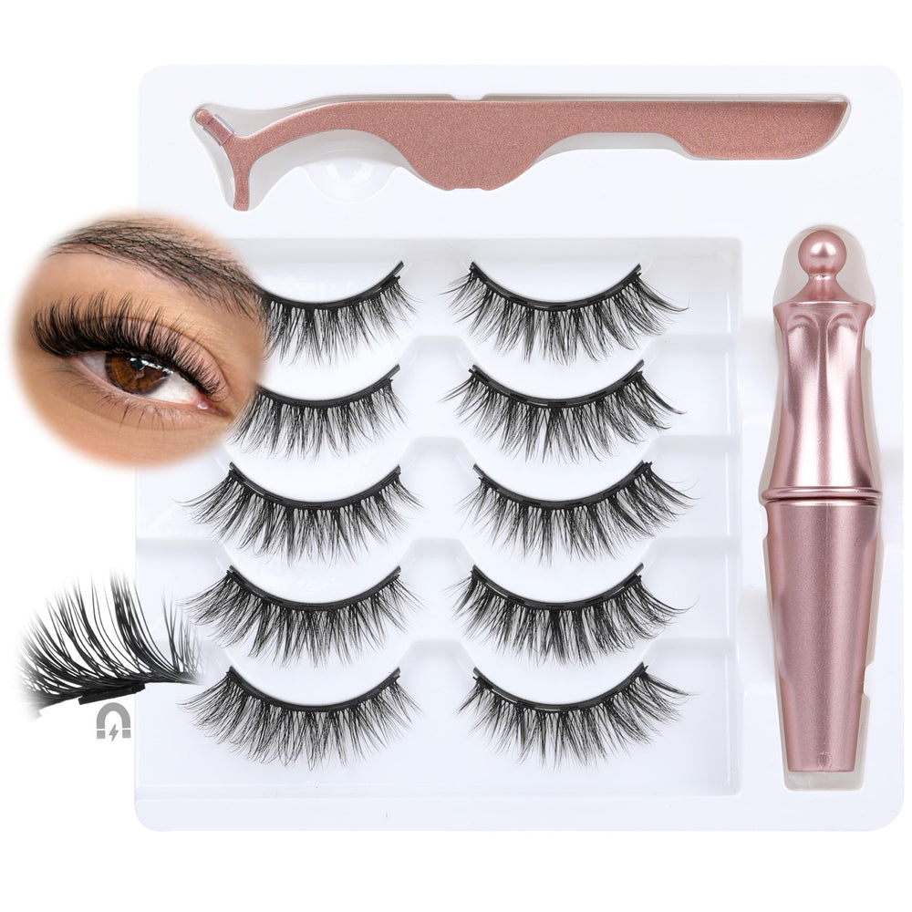 ALICROWN HAIR lash kit with tweezers shown in unboxing view.