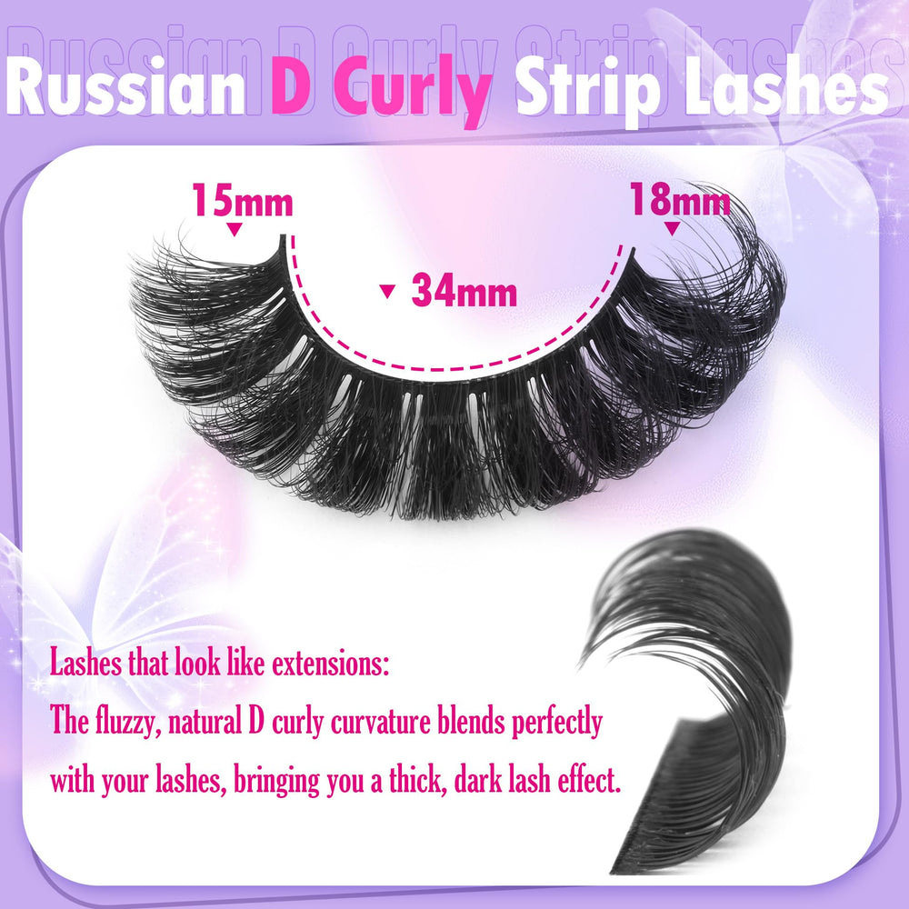 ALICROWN HAIR sixteen-pairs Russian strip lashes for versatile styling