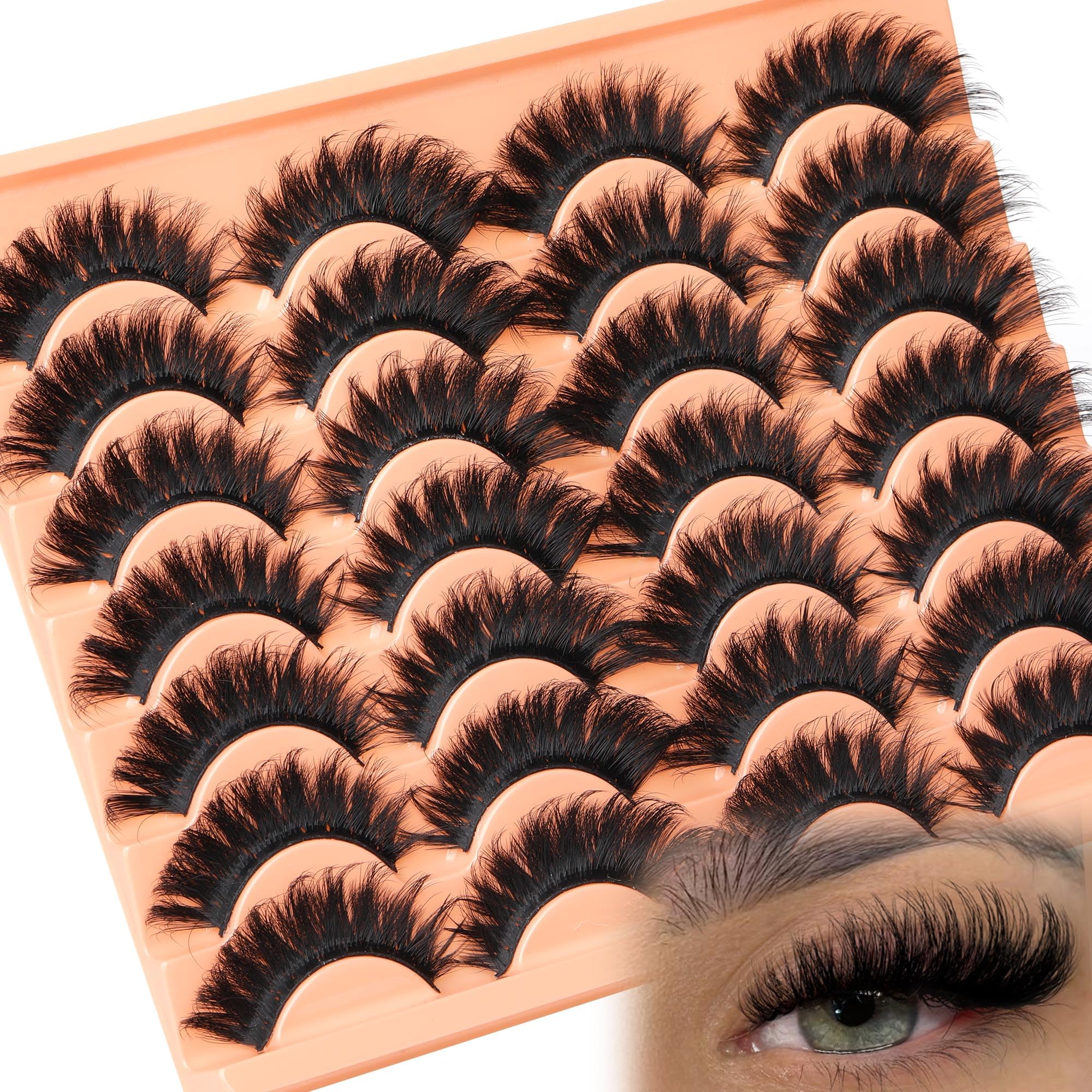 ALICROWN HAIR Strip Lashes faux mink texture adds fluff without bulk.