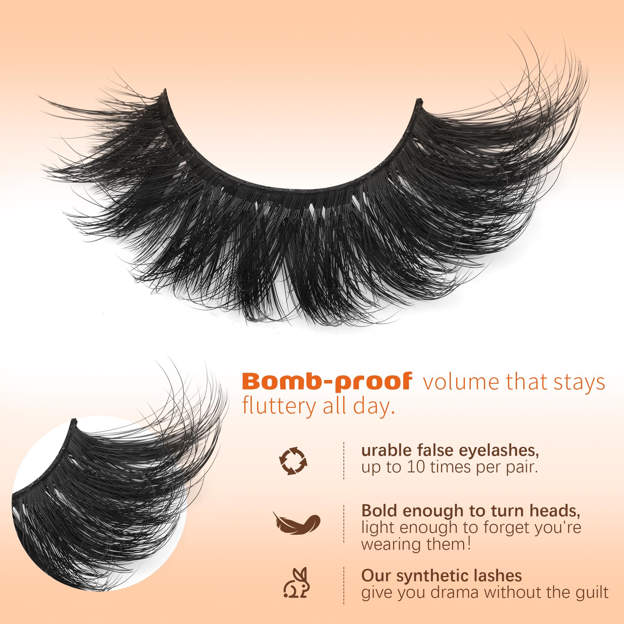 ALICROWN HAIR Strip Lashes reusable up to 10 wears for versatile glam.