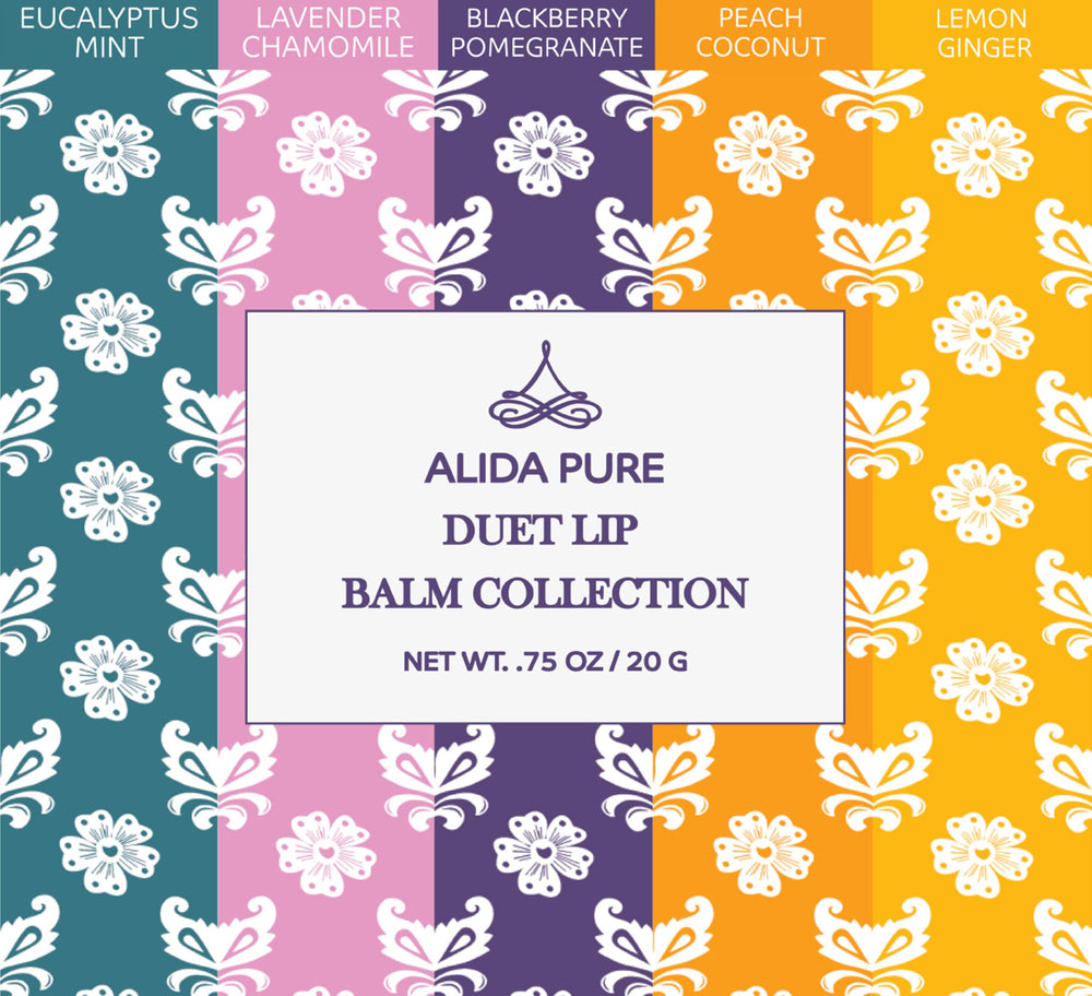 ALIDA PURE Duet Lip Balm Lemon Ginger tube adds bright moisture