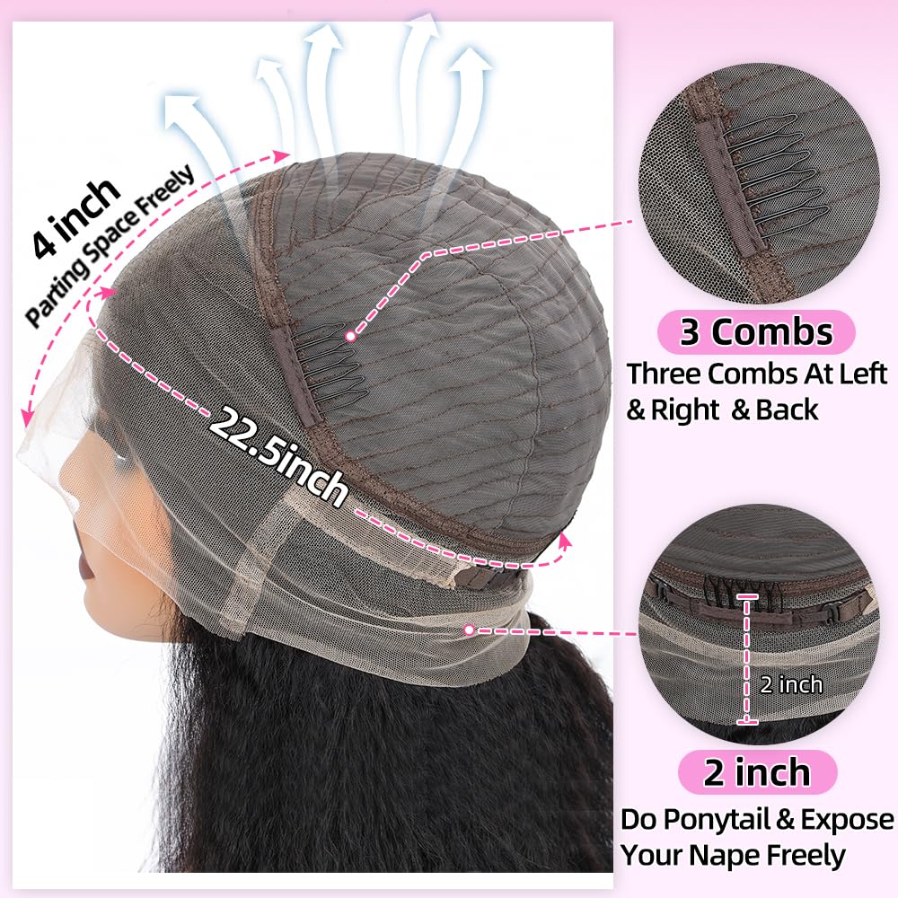Alidiamond full lace cap construction enables flexible parting and secure wear