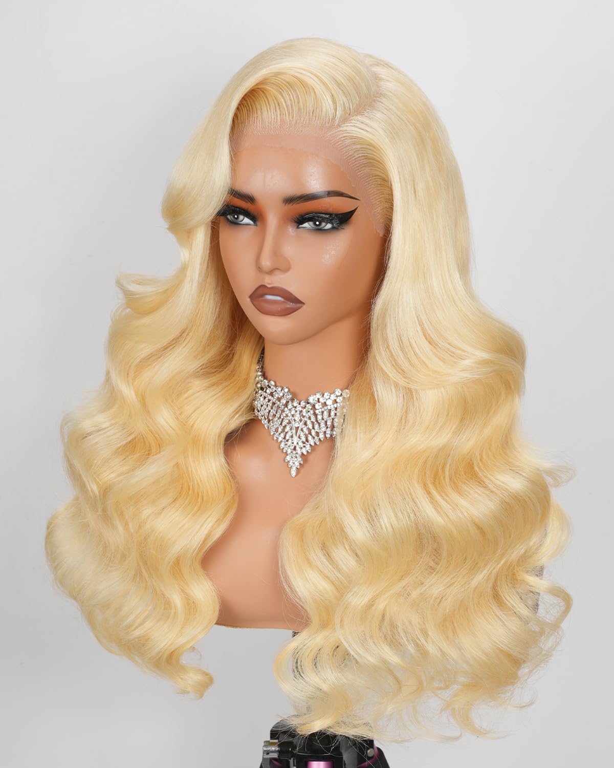 ALIDIDI MINI KNOTS 613 front lace wig with natural hairline for versatile parting options