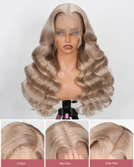 ALIDIDI MINI KNOTS ash blonde wig 26 inch body wave for natural movement.