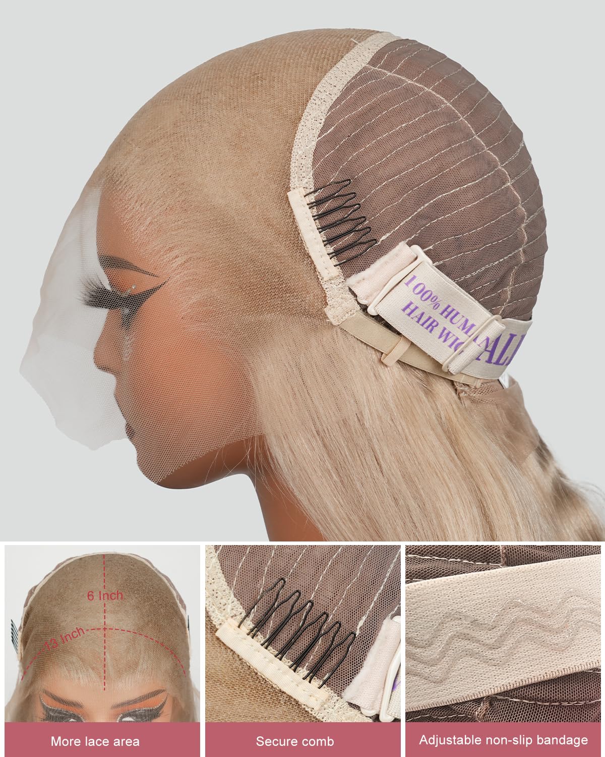 ALIDIDI MINI KNOTS ash blonde wig full density 180 percent for fullness.