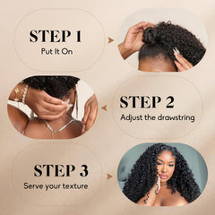 ALIDIDI Super Mini Knots drawstring adjustment enables quick, glue-free styling