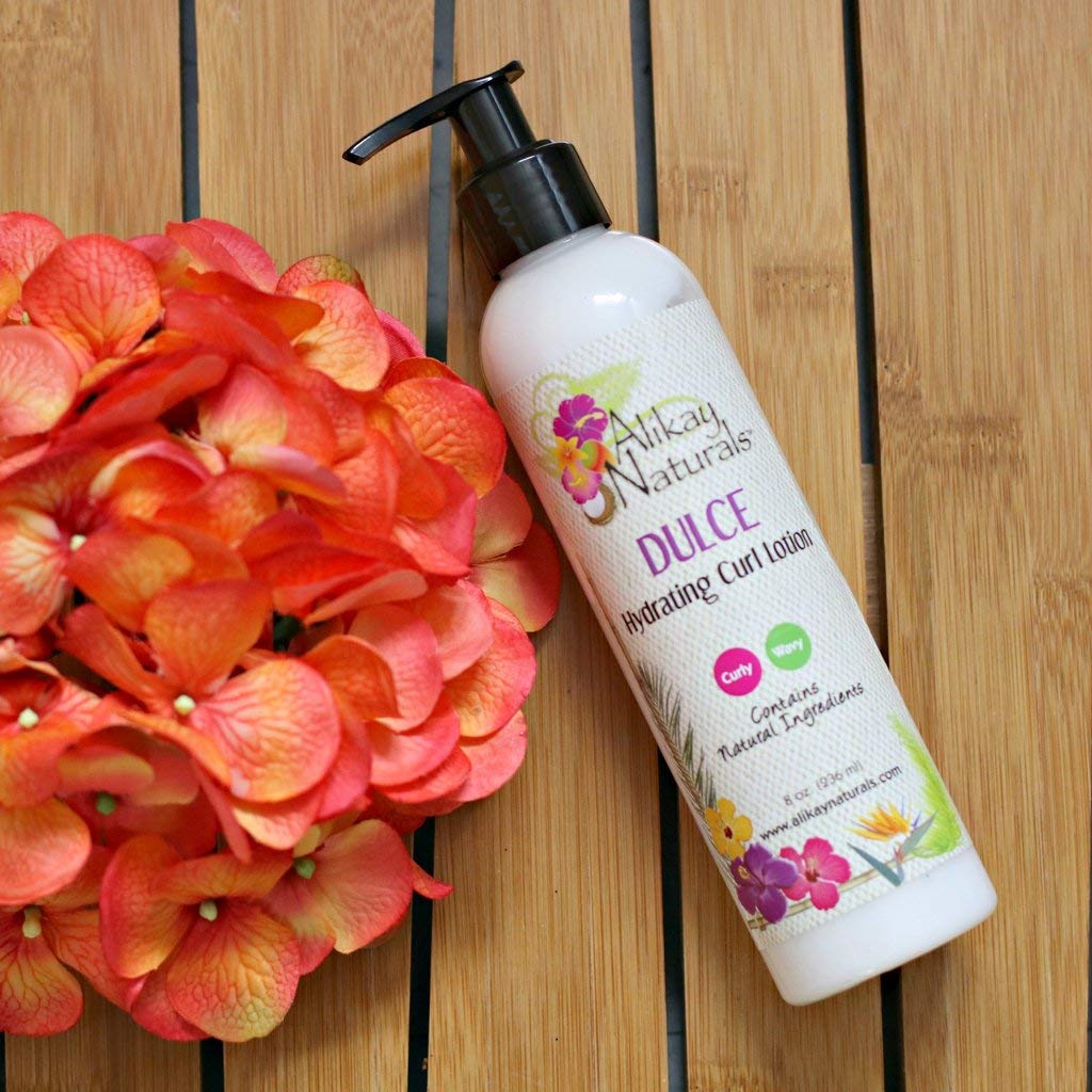 Alikay Naturals Dulce Hydrating Curl Lotion ingredients highlight natural sources like argan oil