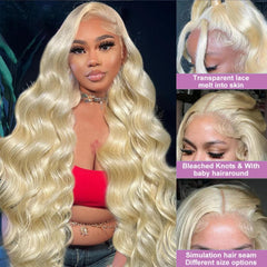 Alipeacock 613 body wave wig showing soft easy to style texture