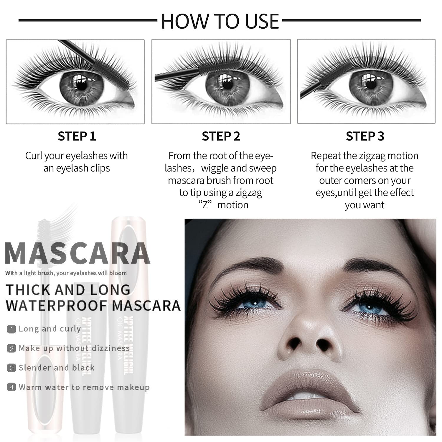 Alisesun 4D Silk Fiber Mascara extension hypoallergenic formula for sensitive eyes