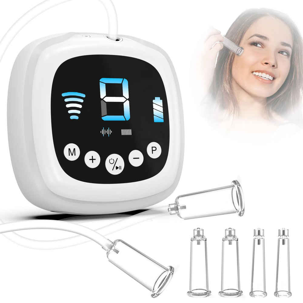 Alitake electric facial cupping set in dual-cup mode gliding over the cheek for a soothing lift.