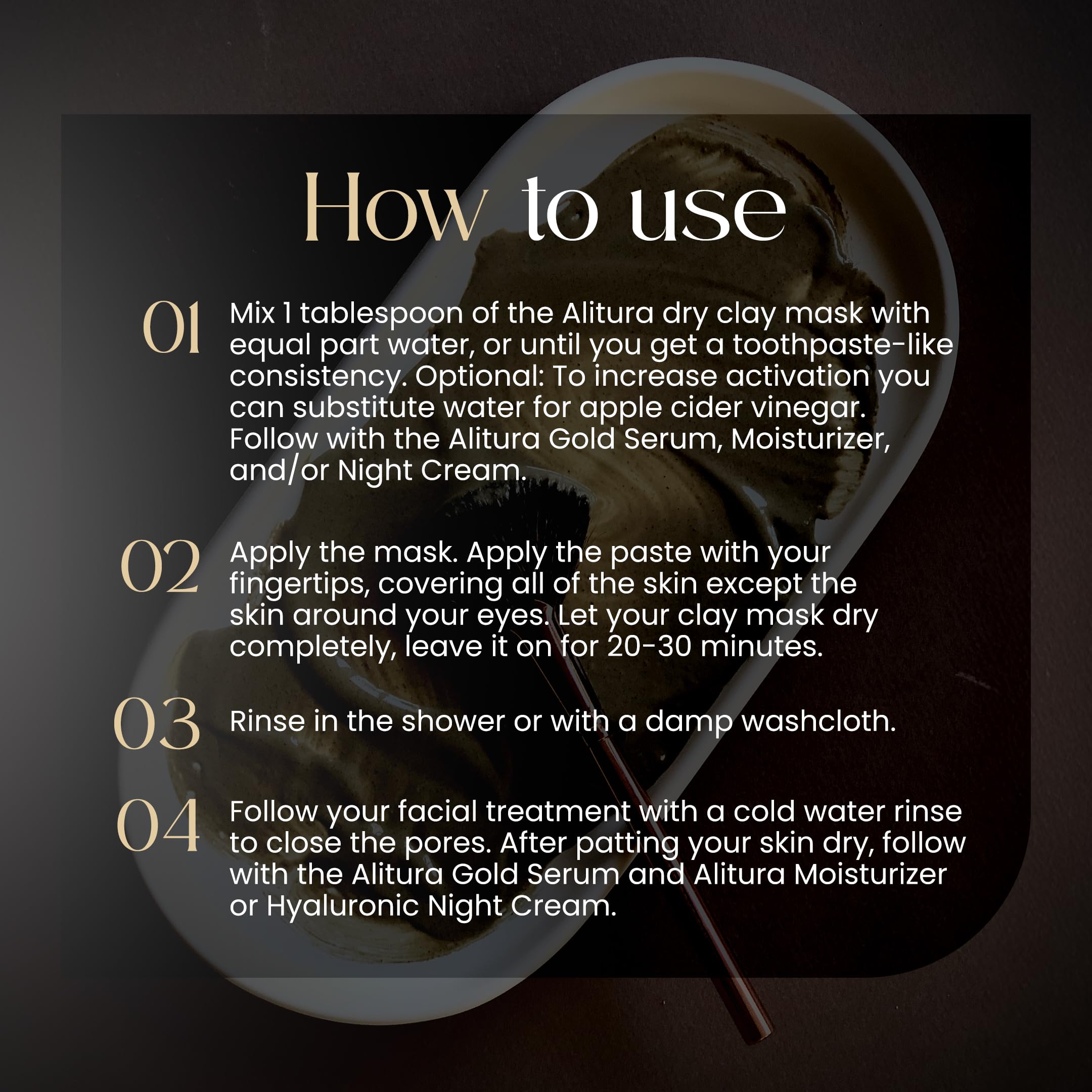 Alitura Clay Mask easy at-home application for spa-like routine