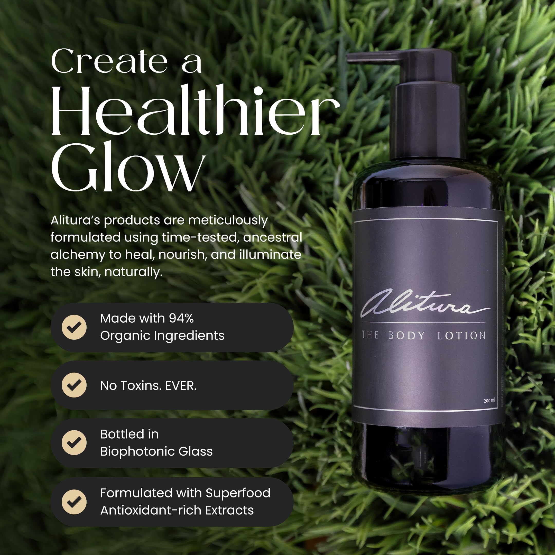 Alitura Naturals applying lotion on body and face for daily use.