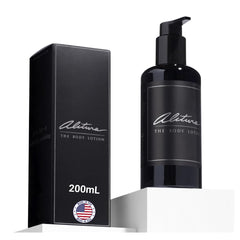 Alitura Naturals lotion bottle front view showing versatile face and body hydration.