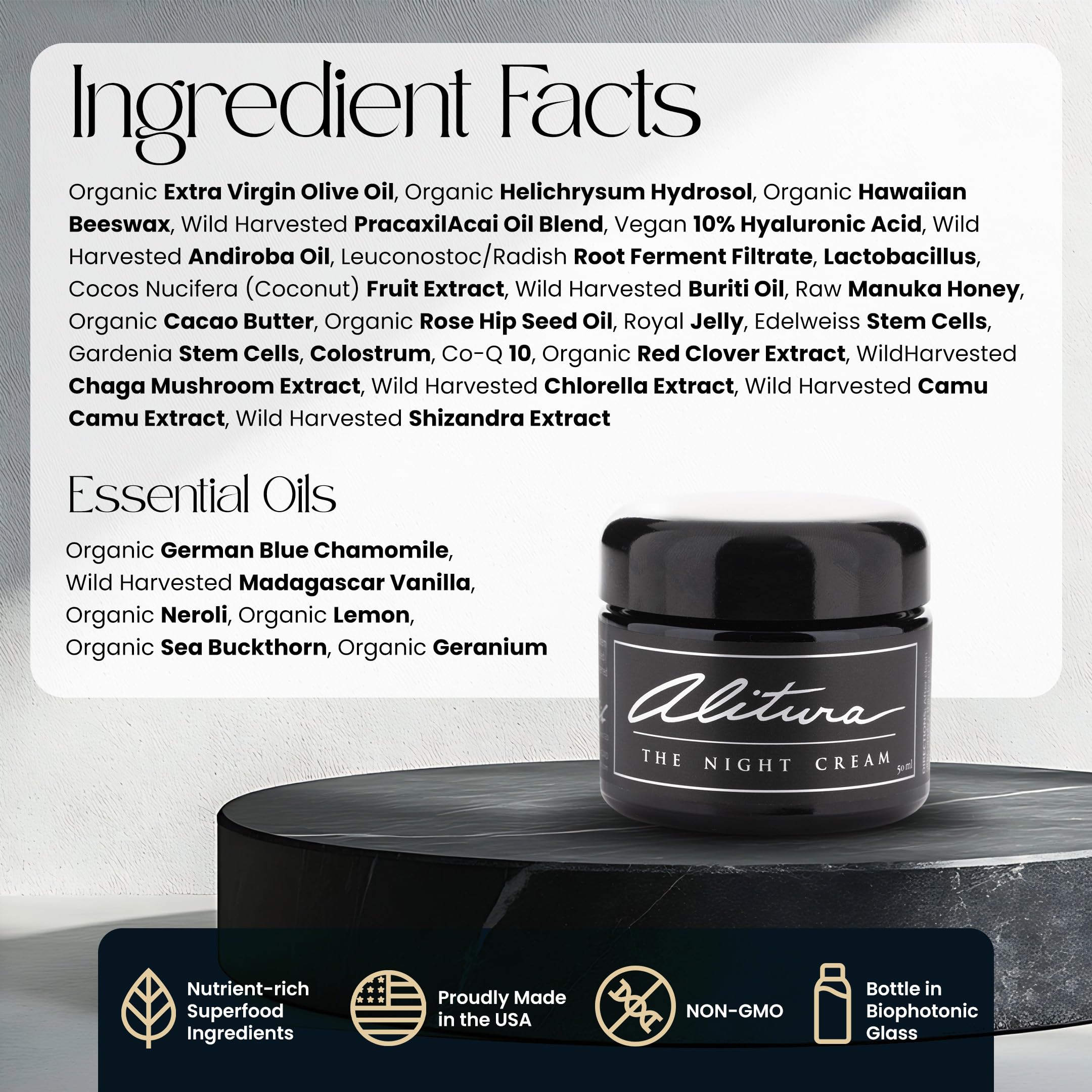 Close-up of night cream texture for smooth, creamy skincare application.