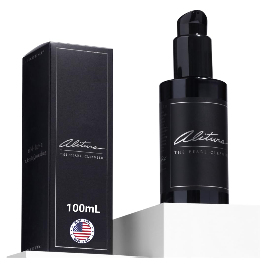 Alitura Pearl Facial Cleanser bottle close-up for daily cleansing and hydration