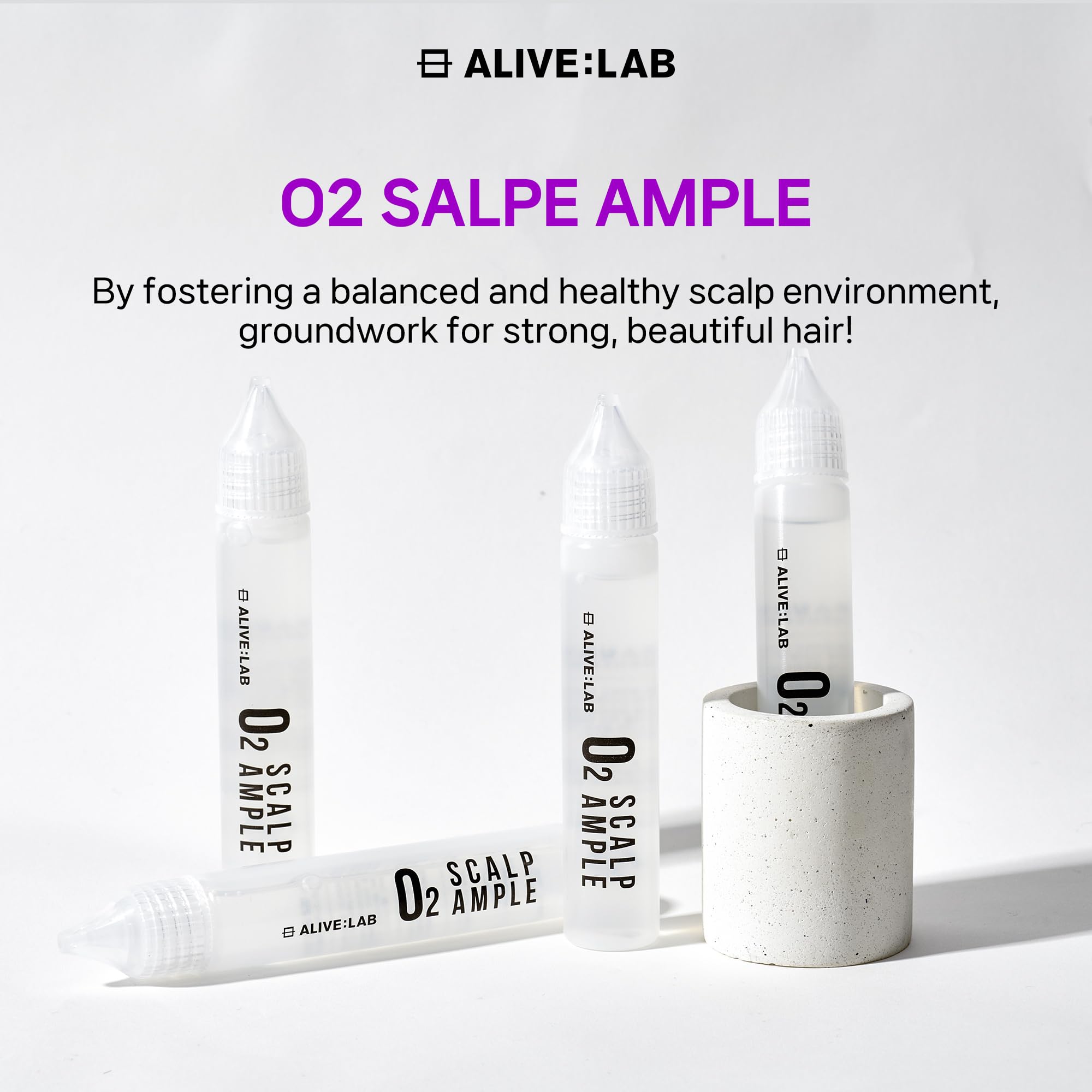 ALIVE:LAB ALIVELAB O2 Dry scalp care routine scene hints daily nourishment.