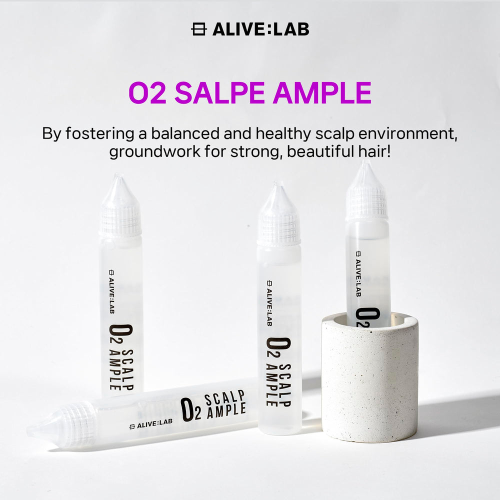 ALIVE:LAB ALIVELAB O2 Dry scalp care routine scene hints daily nourishment.