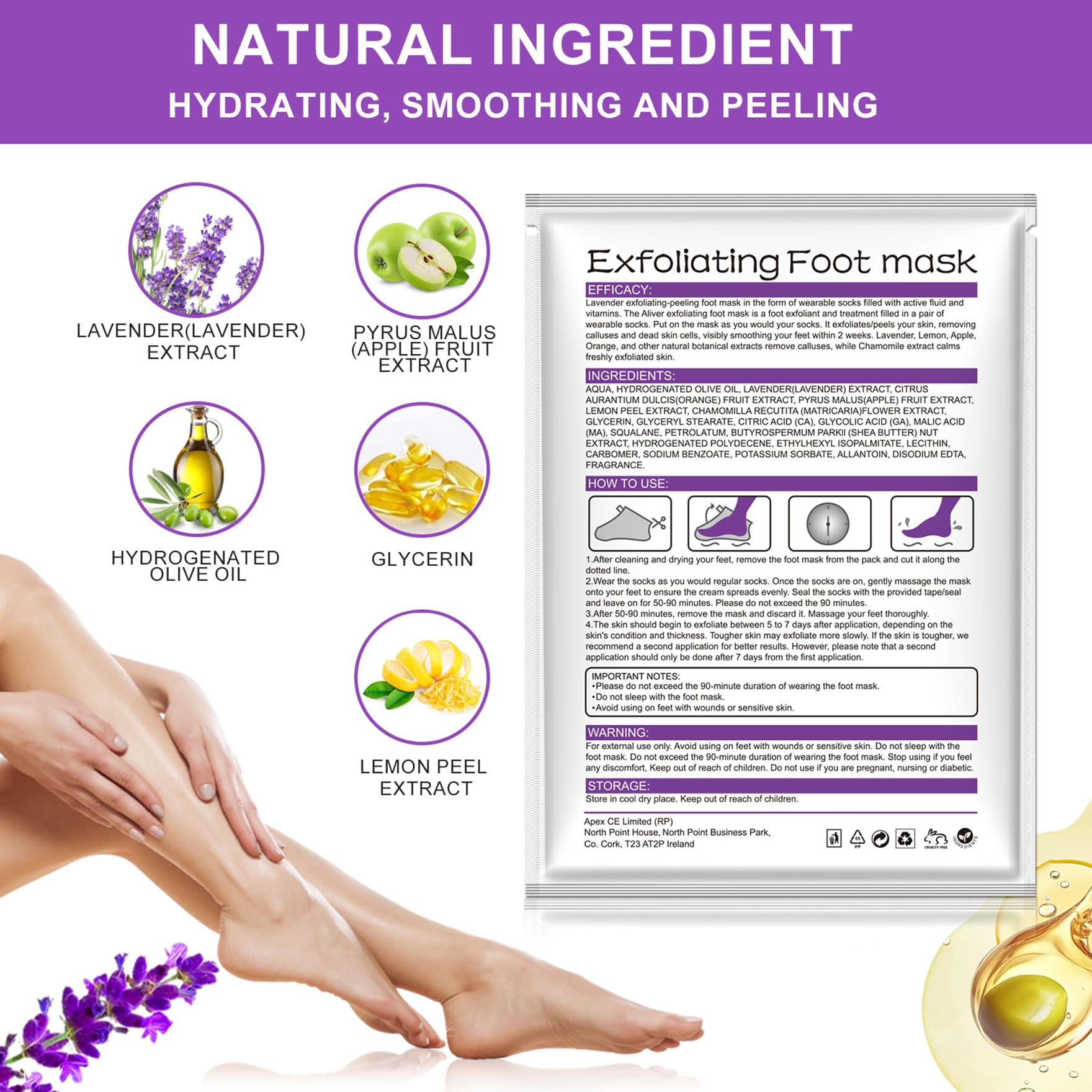 ALIVER Foot Peel Mask step 1 application demonstrates easy wear.