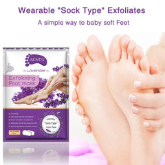 ALIVER Foot Peel Mask step 2 application shows covering feet.