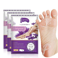 ALIVER Foot Peel Mask lavender bottle shown for at-home spa use.