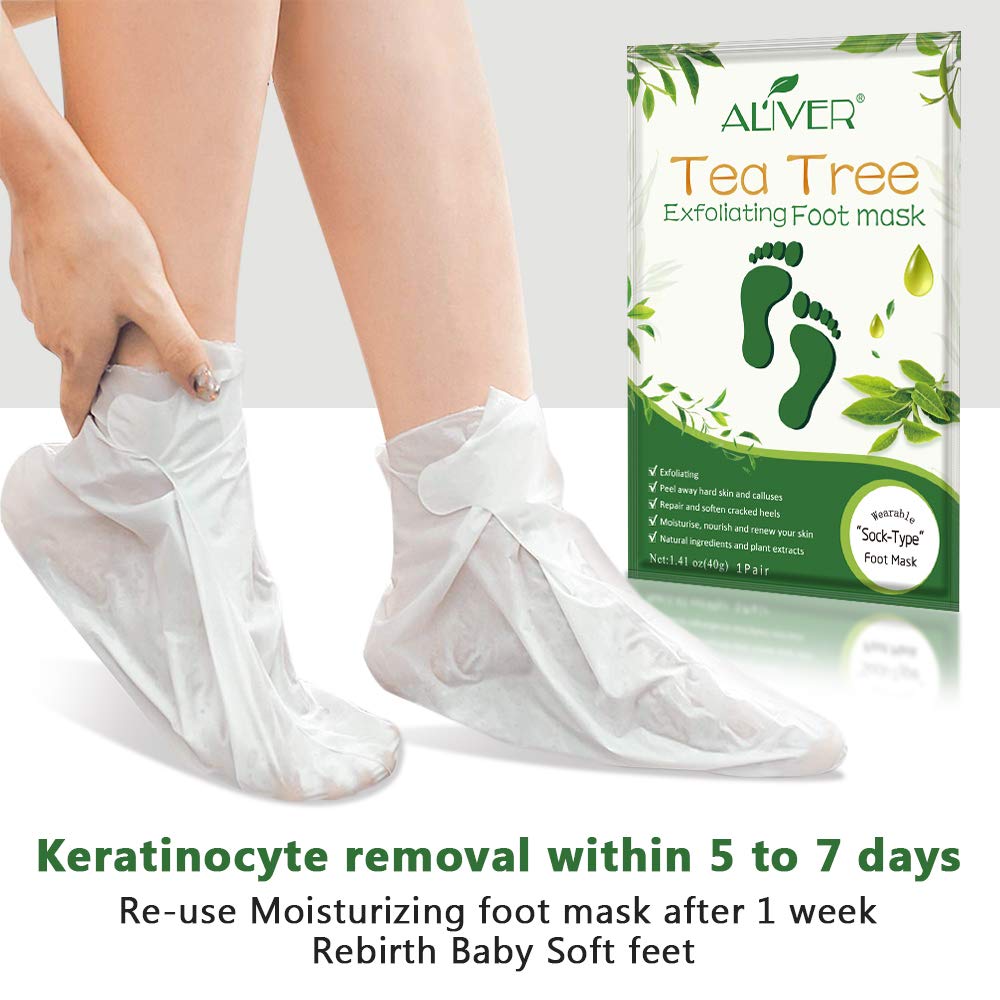 ALIVER Foot Peel Mask 3-pack minimizes fine lines for healthier-looking feet
