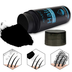 ALIVER Hair Fibers color-match result on dark brown strands.