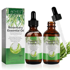 ALIVER Rosemary essential oil bottle two-pack for hair growth and scalp care.