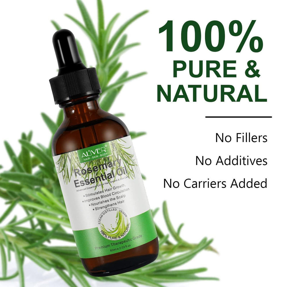 ALIVER Rosemary oil with fresh rosemary leaves for natural use.