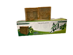 ALKAWTHAR Extra Laurel Soap pack shot highlighting olive and laurel oils