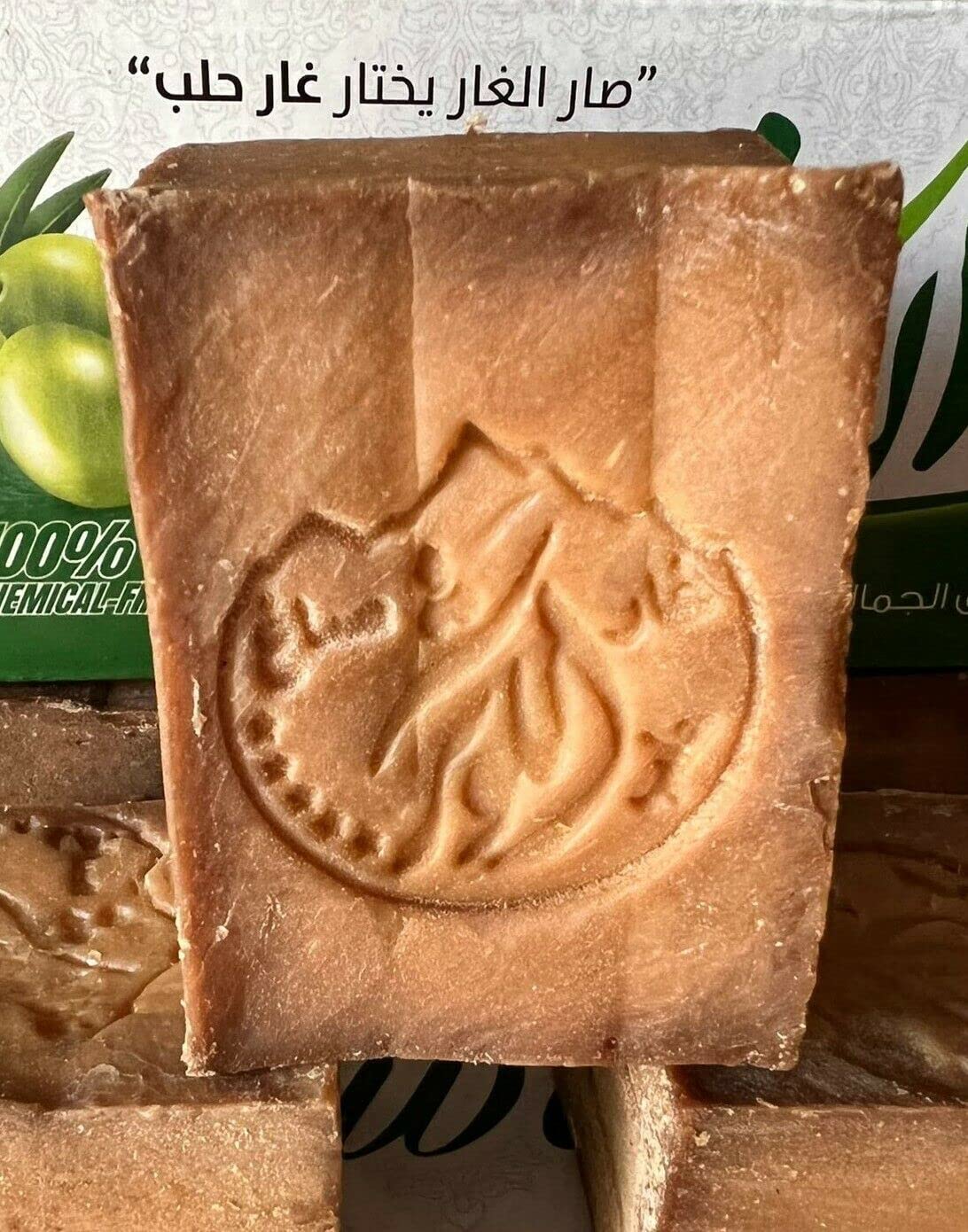 ALKAWTHAR Laurel olive soap bars closeup showing creamy lather potential