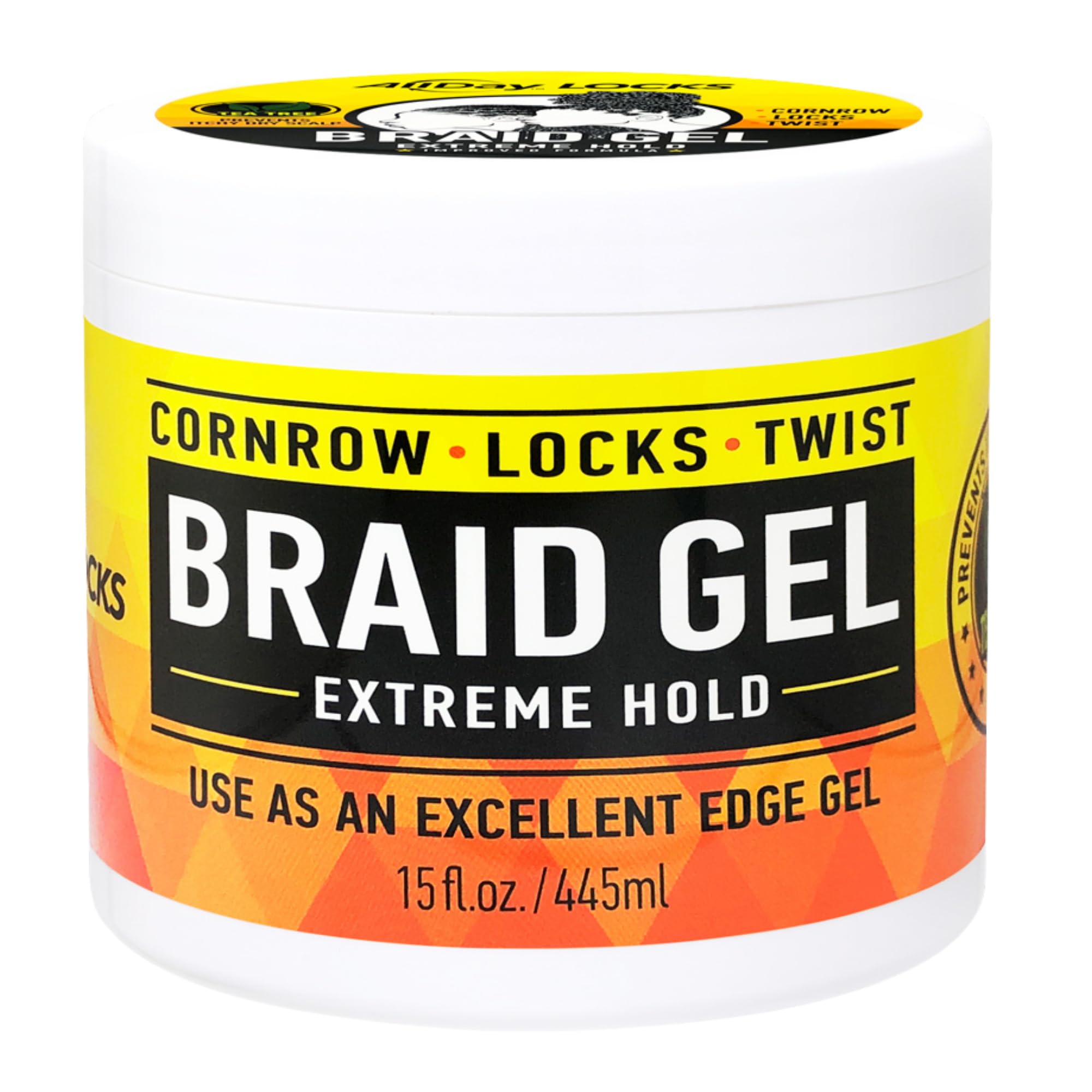 AllDay Locks Braid Gel Extreme Hold bottle demonstrates strong hold for braided styles.