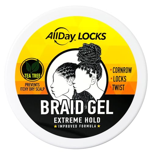 AllDay Locks Braid Gel Extreme Hold hands-on application ideal for braiding sessions.