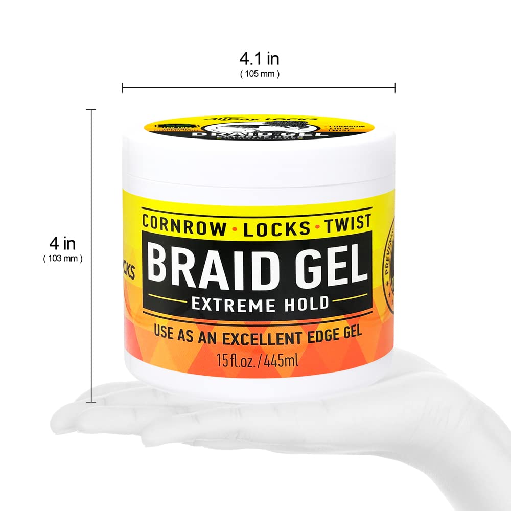 AllDay Locks Braid Gel Extreme Hold loc-define close-up emphasizes conditioning shine.