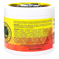 AllDay Locks Braid Gel Extreme Hold slick-edges close-up highlights smooth, frizz-free edge control.