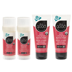 All Good SPF50 butter sticks for kids in a two-pack.