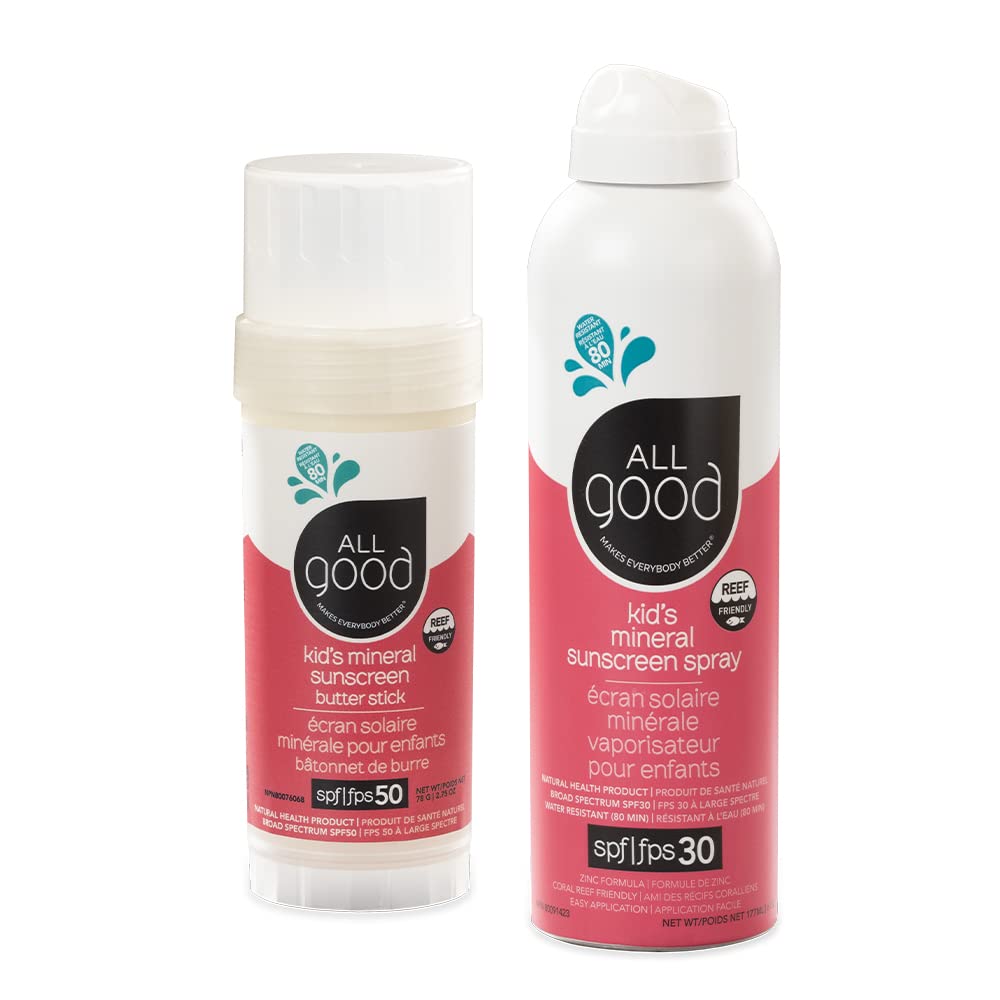 All Good Makes Everything Better SPF 50 Butter Stick on face, nose and ears for gentle protection.
