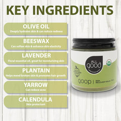 All Good Goop balm calendula lavender blend highlighting natural ingredients.