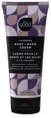 All Good Hand & Body Lotion bottle with lavender for daily hydration.