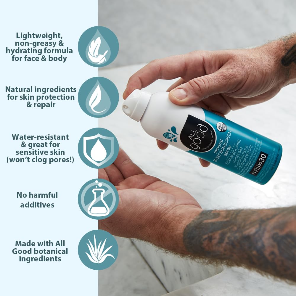 All Good Sport sunscreen lotion applied smoothly for lightweight hydration