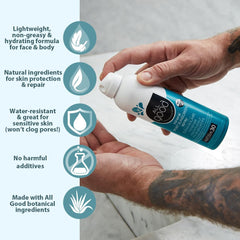 All Good Sport sunscreen lotion 3oz provides non-greasy UVA/UVB protection and hydration.